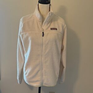 NWT Vineyard Vines White Full Zip Monkey Fleece